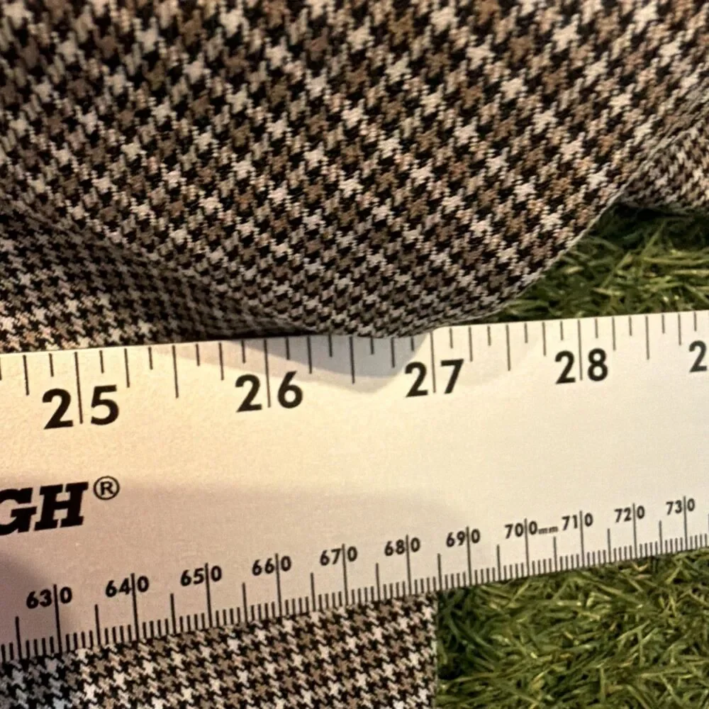 Calvin Klein Womens Brown Houndstooth Grid Plaid Blazer Jacket Single Button 24W - Picture 7 of 16